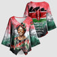 Wangari Maathai Kimono Sleeve Blouse Kenyan Flag Watercolor Style - Environmental Quote Planting Trees Tribute Eco-Activism - African Pride