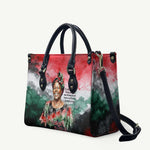 Wangari Maathai Leather Bag Kenyan Flag Watercolor Style - Environmental Quote Planting Trees Tribute Eco-Activism - African Pride
