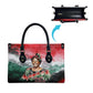 Wangari Maathai Leather Bag Kenyan Flag Watercolor Style - Environmental Quote Planting Trees Tribute Eco-Activism - African Pride