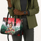 Wangari Maathai Leather Bag Kenyan Flag Watercolor Style - Environmental Quote Planting Trees Tribute Eco-Activism - African Pride