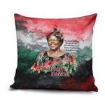 Wangari Maathai Pillow Cover Kenyan Flag Watercolor Style - Environmental Quote Planting Trees Tribute Eco-Activism - African Pride