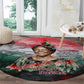 Wangari Maathai Round Carpet Kenyan Flag Watercolor Style - Environmental Quote Planting Trees Tribute Eco-Activism - African Pride