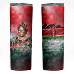 Wangari Maathai Skinny Tumbler Kenyan Flag Watercolor Style - Environmental Quote Planting Trees Tribute Eco-Activism - African Pride