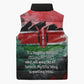 Wangari Maathai Sleeveless Puffer Jacket Kenyan Flag Watercolor Style - Environmental Quote Planting Trees Tribute Eco-Activism - African Pride