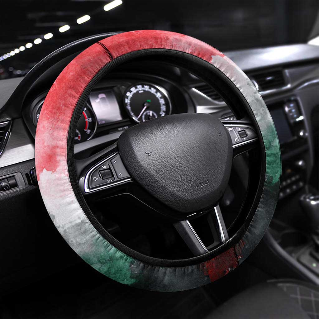 Wangari Maathai Steering Wheel Cover Kenyan Flag Watercolor Style - Environmental Quote Planting Trees Tribute Eco-Activism - African Pride