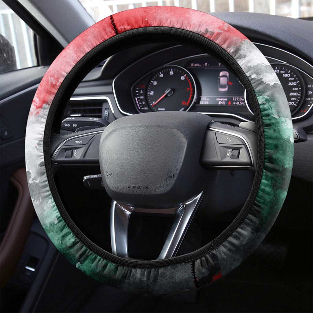 Wangari Maathai Steering Wheel Cover Kenyan Flag Watercolor Style - Environmental Quote Planting Trees Tribute Eco-Activism - African Pride