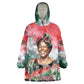 Wangari Maathai Wearable Blanket Hoodie Kenyan Flag Watercolor Style - Environmental Quote Planting Trees Tribute Eco-Activism - African Pride