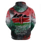 Wangari Maathai Zip Hoodie Kenyan Flag Watercolor Style - Environmental Quote Planting Trees Tribute Eco-Activism - African Pride