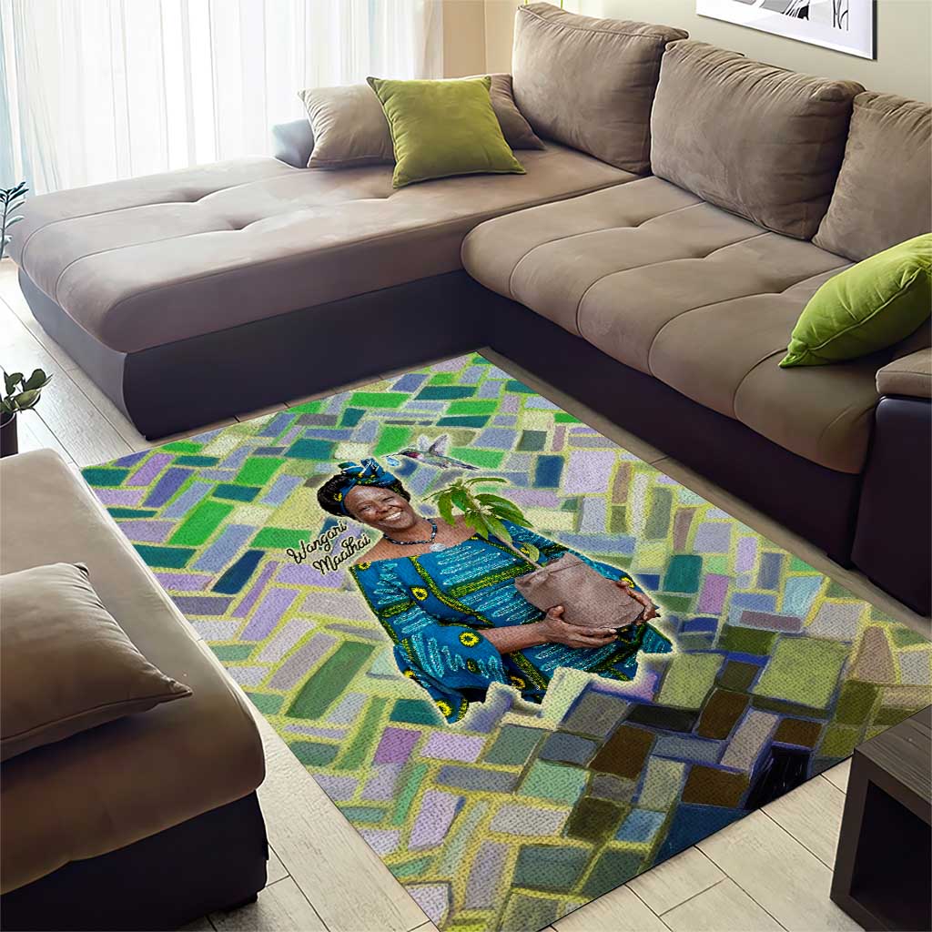 Wangari Maathai Area Rug Hummingbird Quote Tree Planting Theme Environmental Justice Tribute - African Pride