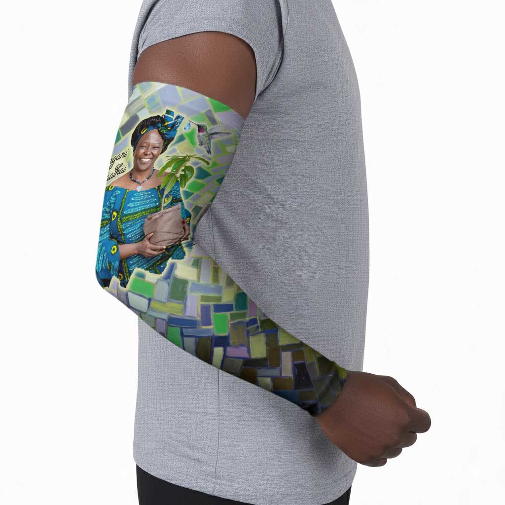 Wangari Maathai Arm Sleeves Hummingbird Quote Tree Planting Theme Environmental Justice Tribute - African Pride