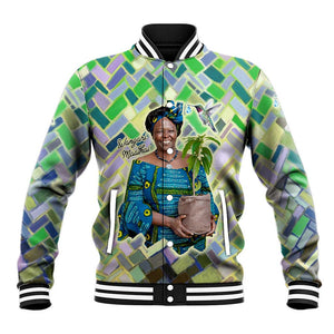 Wangari Maathai Baseball Jacket Hummingbird Quote Tree Planting Theme Environmental Justice Tribute - African Pride