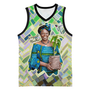Wangari Maathai Basketball Jersey Hummingbird Quote Tree Planting Theme Environmental Justice Tribute - African Pride
