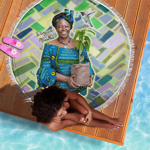Wangari Maathai Beach Blanket Hummingbird Quote Tree Planting Theme Environmental Justice Tribute - African Pride