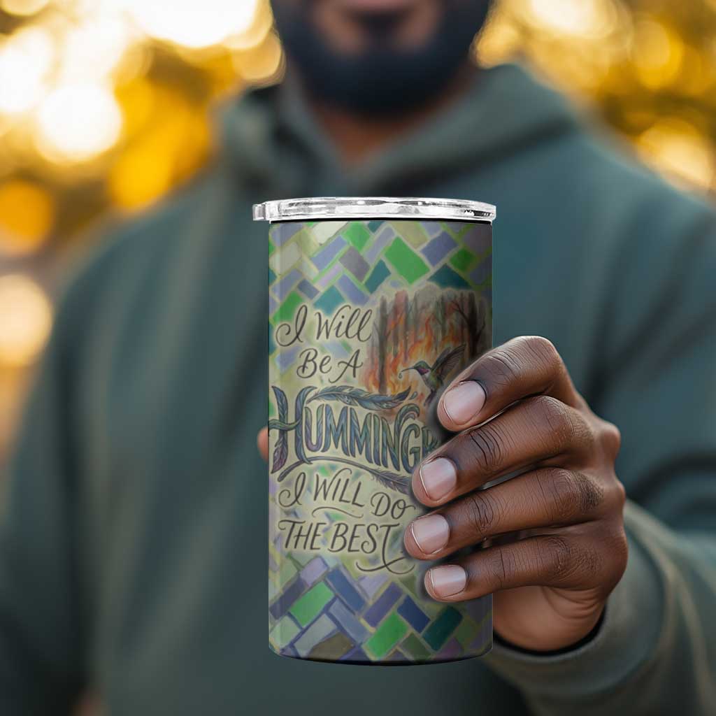Wangari Maathai 4 in 1 Can Cooler Tumbler Hummingbird Quote Tree Planting Theme Environmental Justice Tribute - African Pride