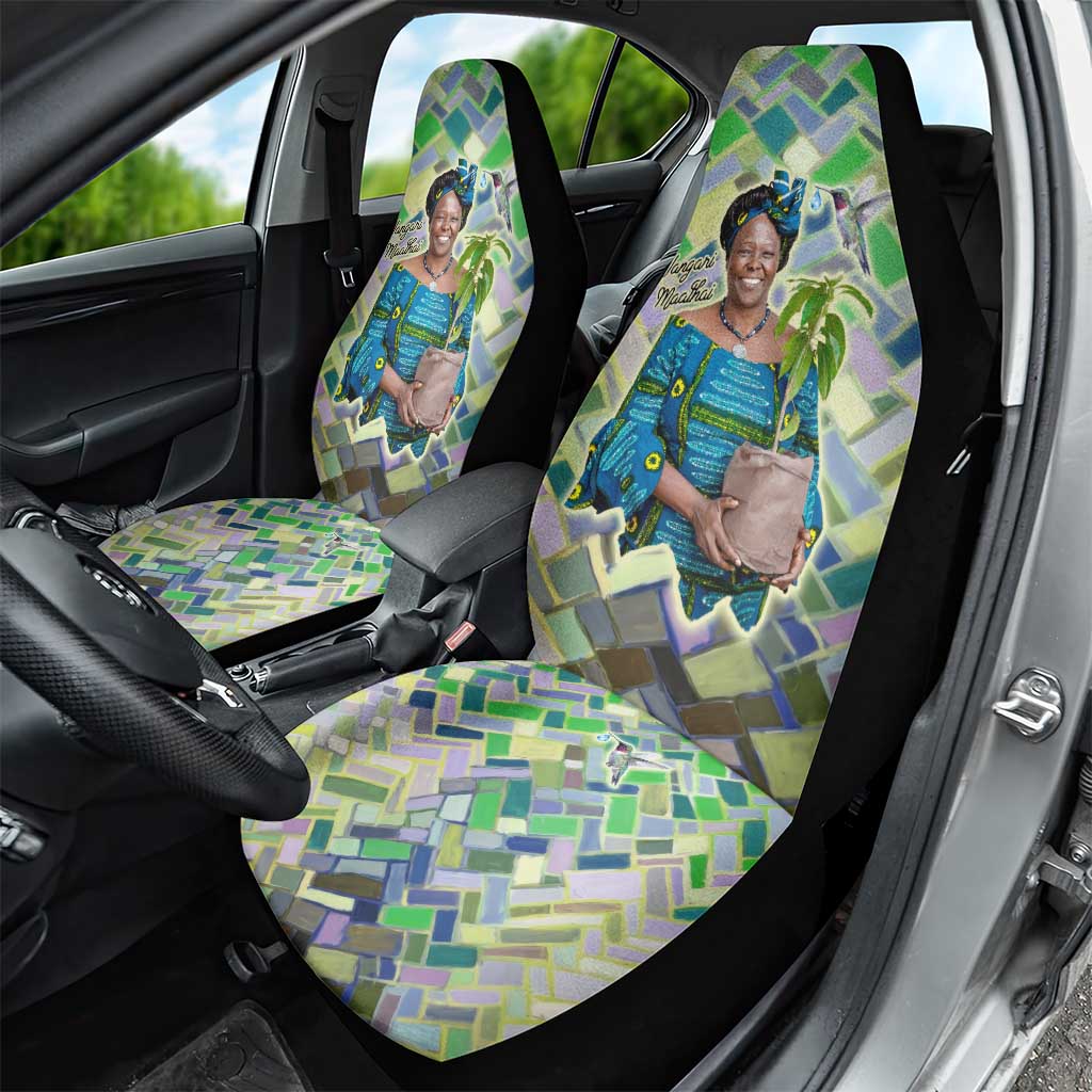 Wangari Maathai Car Seat Cover Hummingbird Quote Tree Planting Theme Environmental Justice Tribute - African Pride