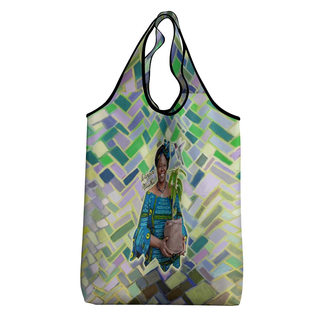 Wangari Maathai Grocery Bag Hummingbird Quote Tree Planting Theme Environmental Justice Tribute - African Pride