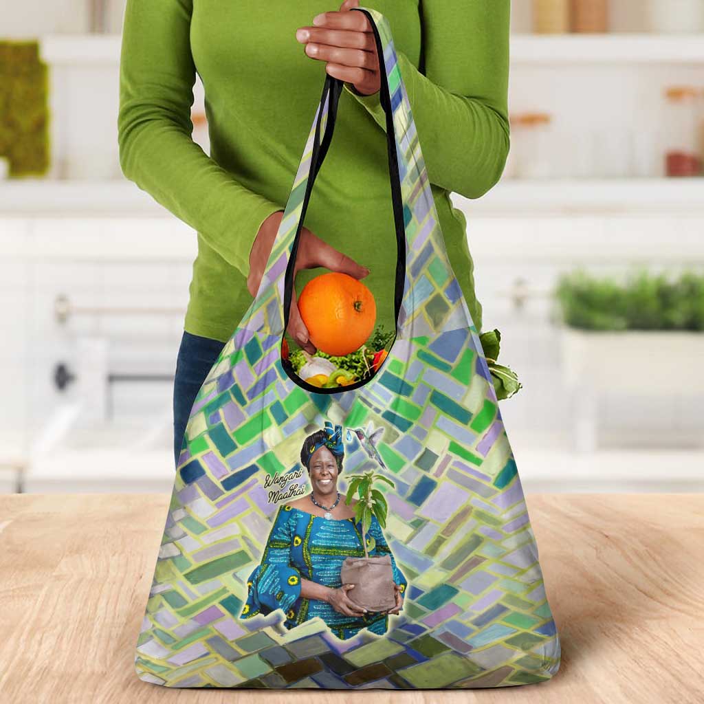 Wangari Maathai Grocery Bag Hummingbird Quote Tree Planting Theme Environmental Justice Tribute - African Pride