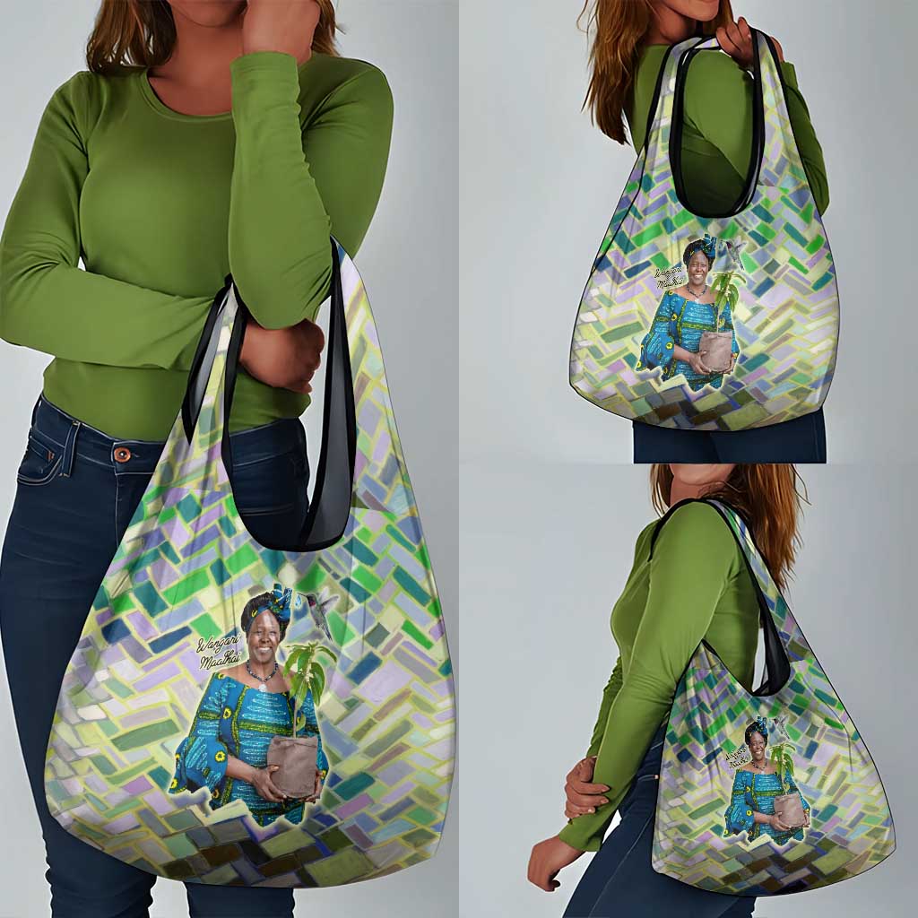 Wangari Maathai Grocery Bag Hummingbird Quote Tree Planting Theme Environmental Justice Tribute - African Pride