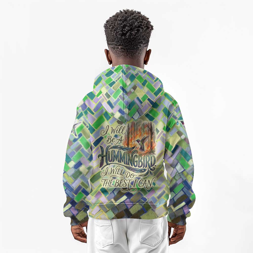 Wangari Maathai Kid Hoodie Hummingbird Quote Tree Planting Theme Environmental Justice Tribute - African Pride