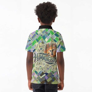 Wangari Maathai Kid Polo Shirt Hummingbird Quote Tree Planting Theme Environmental Justice Tribute - African Pride