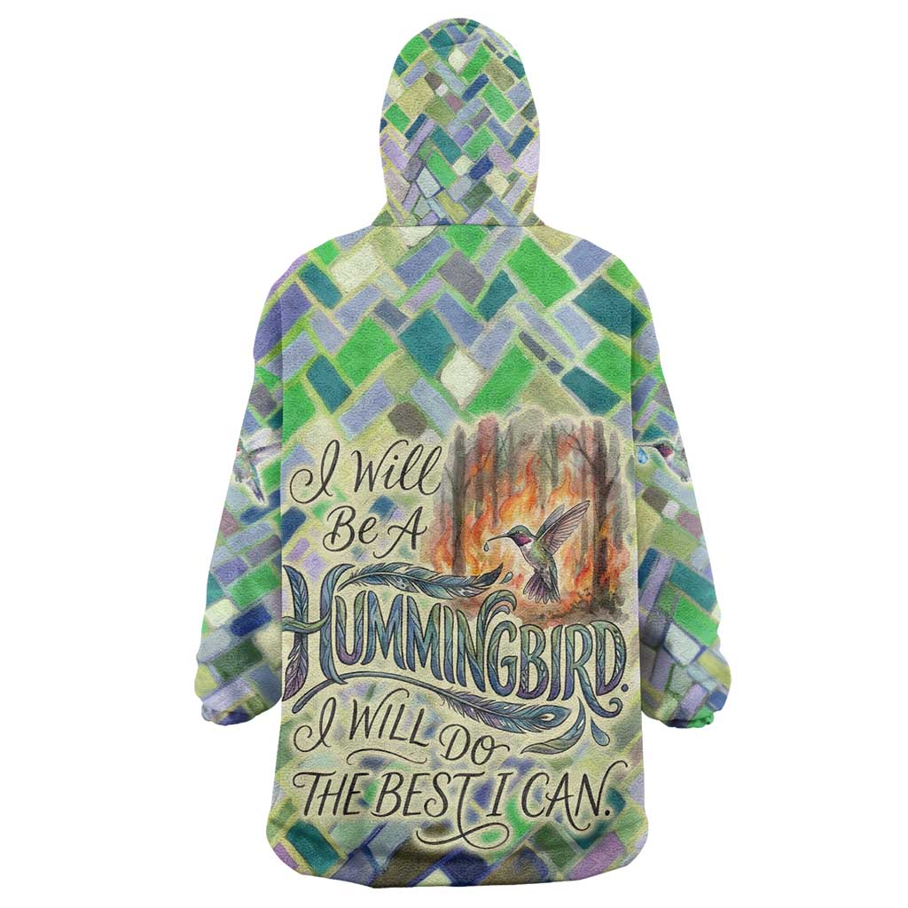 Wangari Maathai Kid Wearable Blanket Hoodie Hummingbird Quote Tree Planting Theme Environmental Justice Tribute - African Pride