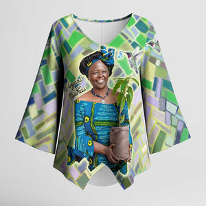 Wangari Maathai Kimono Sleeve Blouse Hummingbird Quote Tree Planting Theme Environmental Justice Tribute - African Pride