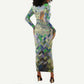 Wangari Maathai Long Sleeve Bodycon Dress Hummingbird Quote Tree Planting Theme Environmental Justice Tribute - African Pride