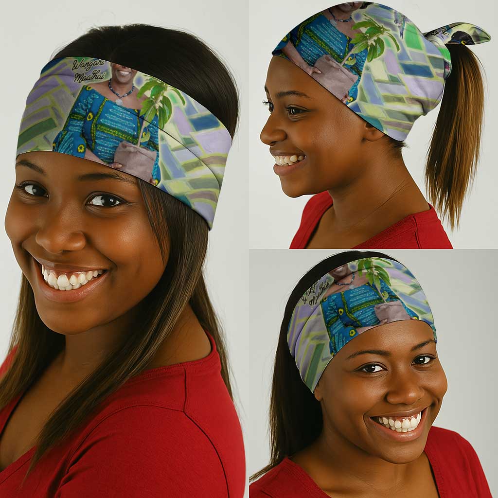 Wangari Maathai Neck Gaiter Hummingbird Quote Tree Planting Theme Environmental Justice Tribute - African Pride