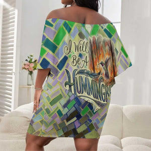 Wangari Maathai Off Shoulder Short Dress Hummingbird Quote Tree Planting Theme Environmental Justice Tribute - African Pride
