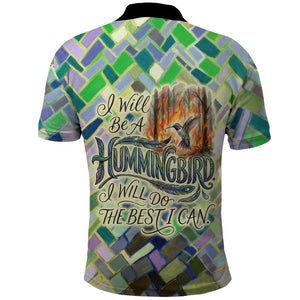 Wangari Maathai Polo Shirt Hummingbird Quote Tree Planting Theme Environmental Justice Tribute - African Pride