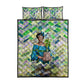 Wangari Maathai Quilt Bed Set Hummingbird Quote Tree Planting Theme Environmental Justice Tribute - African Pride