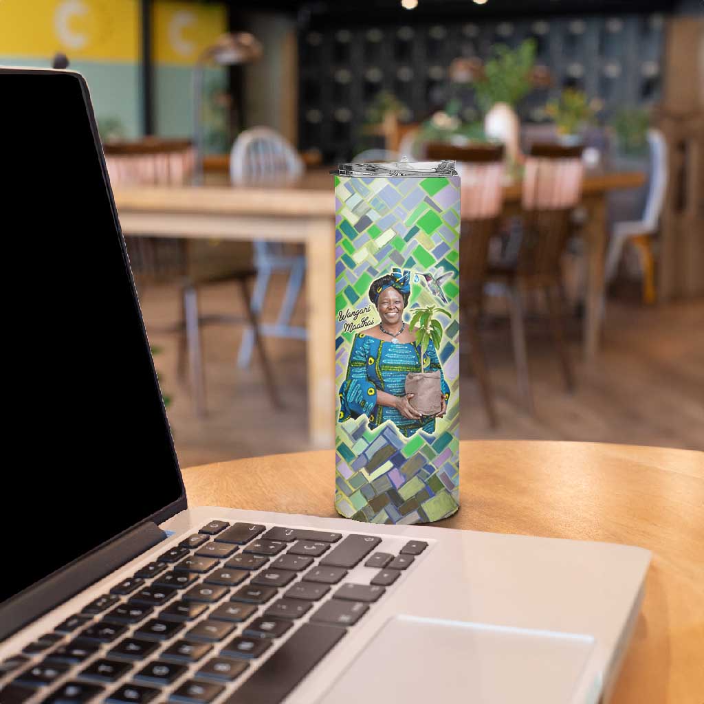 Wangari Maathai Skinny Tumbler Hummingbird Quote Tree Planting Theme Environmental Justice Tribute - African Pride
