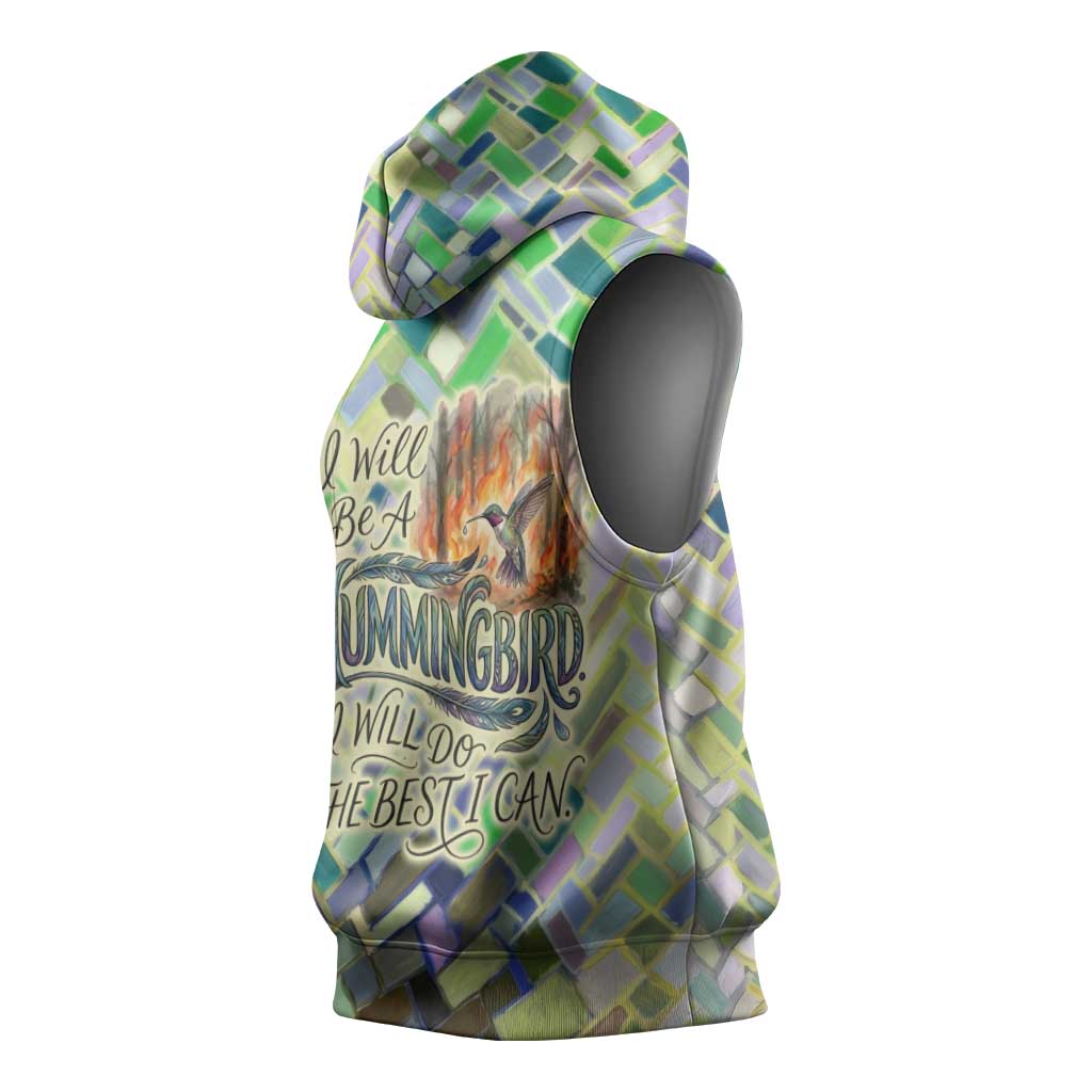 Wangari Maathai Sleeveless Hoodie Hummingbird Quote Tree Planting Theme Environmental Justice Tribute - African Pride