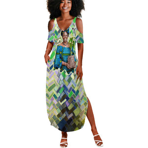 Wangari Maathai Summer Maxi Dress Hummingbird Quote Tree Planting Theme Environmental Justice Tribute - African Pride