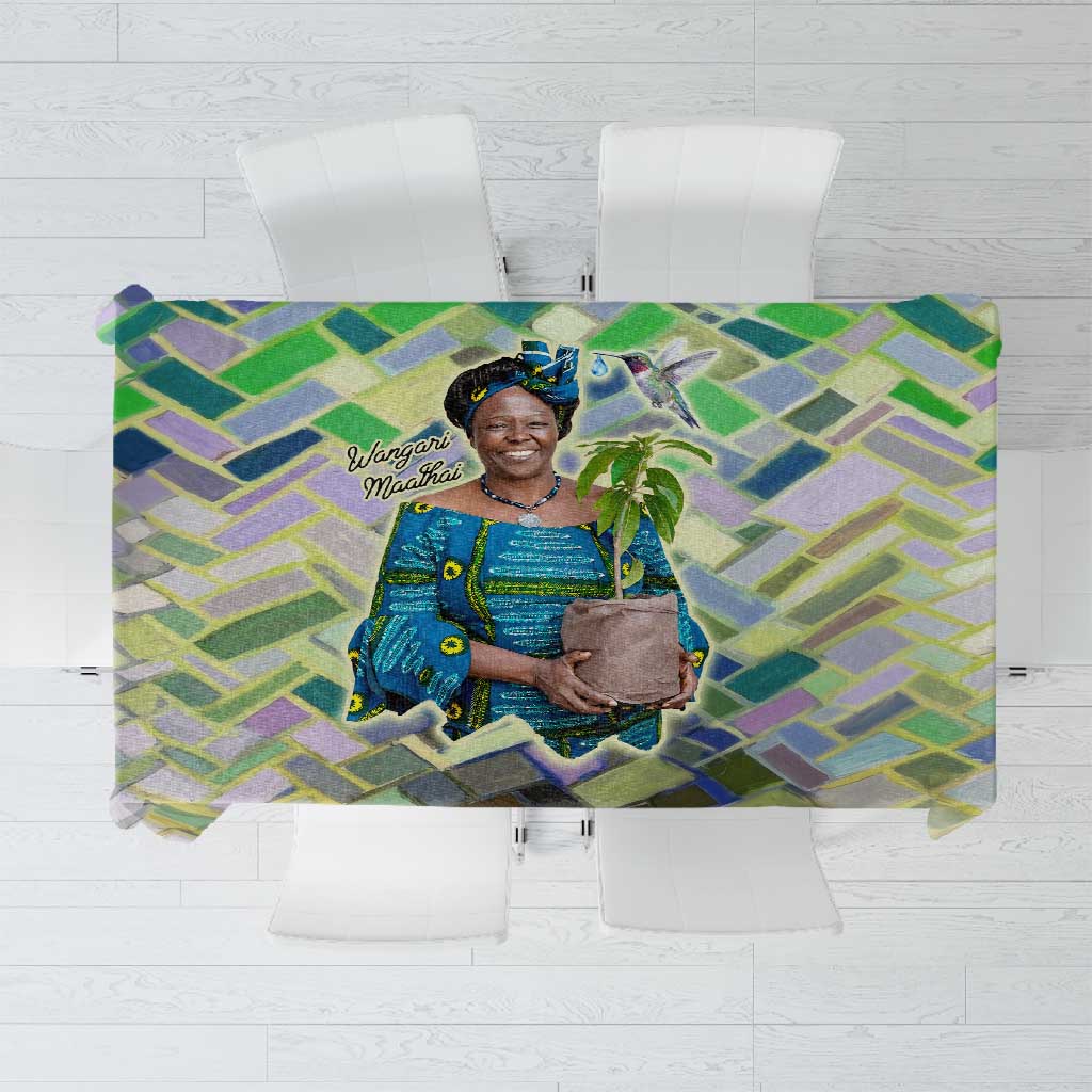 Wangari Maathai Tablecloth Hummingbird Quote Tree Planting Theme Environmental Justice Tribute - African Pride
