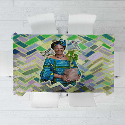 Wangari Maathai Tablecloth Hummingbird Quote Tree Planting Theme Environmental Justice Tribute - African Pride