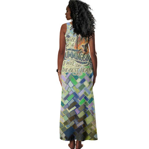 Wangari Maathai Tank Maxi Dress Hummingbird Quote Tree Planting Theme Environmental Justice Tribute - African Pride