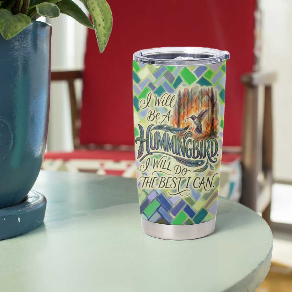 Wangari Maathai Tumbler Cup Hummingbird Quote Tree Planting Theme Environmental Justice Tribute - African Pride