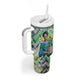Wangari Maathai Tumbler With Handle Hummingbird Quote Tree Planting Theme Environmental Justice Tribute - African Pride