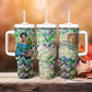 Wangari Maathai Tumbler With Handle Hummingbird Quote Tree Planting Theme Environmental Justice Tribute - African Pride