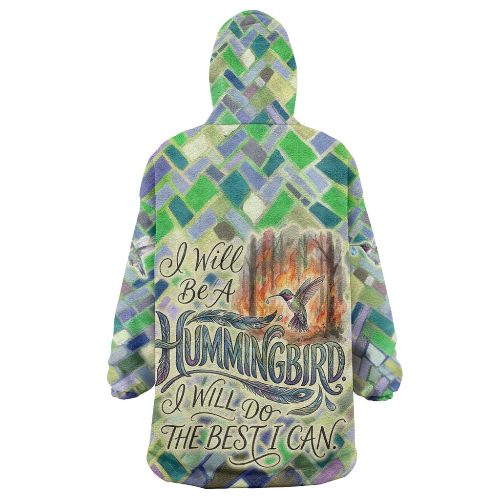 Wangari Maathai Wearable Blanket Hoodie Hummingbird Quote Tree Planting Theme Environmental Justice Tribute - African Pride