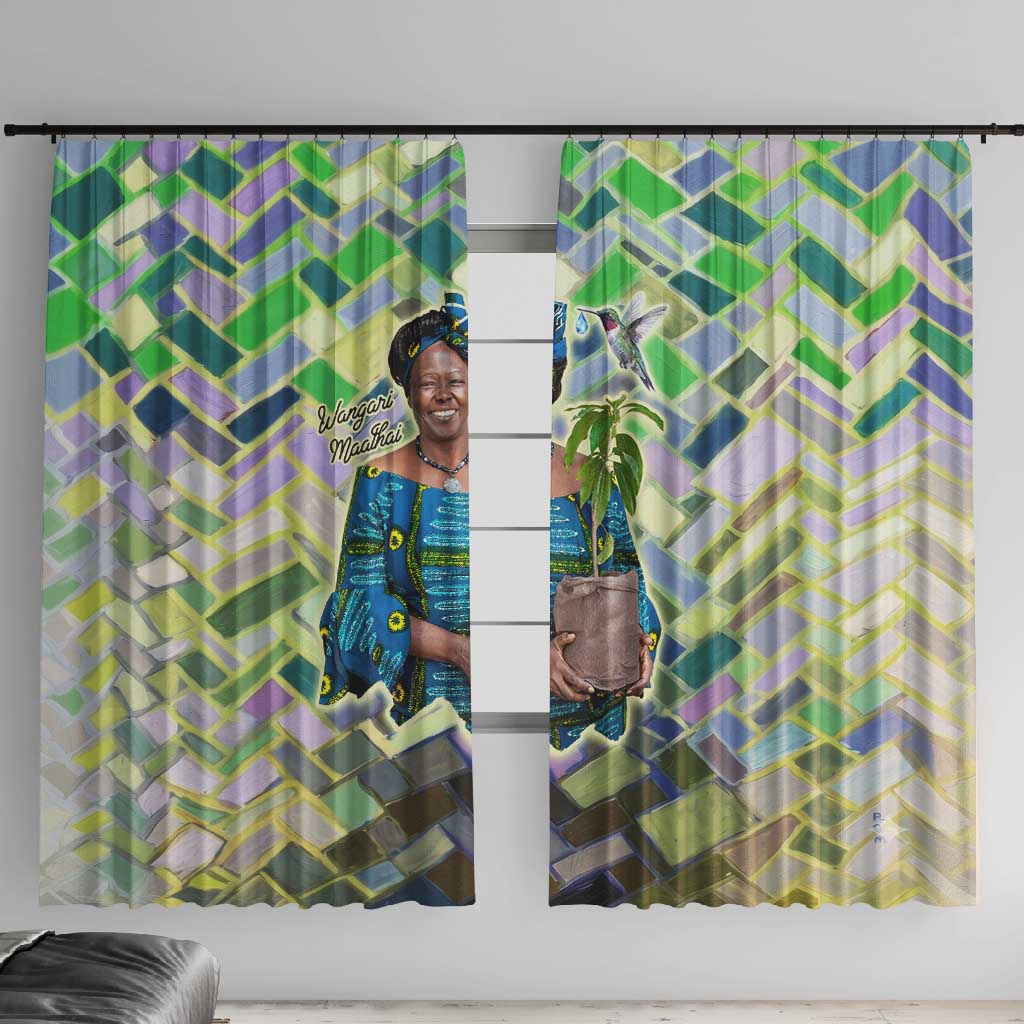 Wangari Maathai Window Curtain Hummingbird Quote Tree Planting Theme Environmental Justice Tribute - African Pride