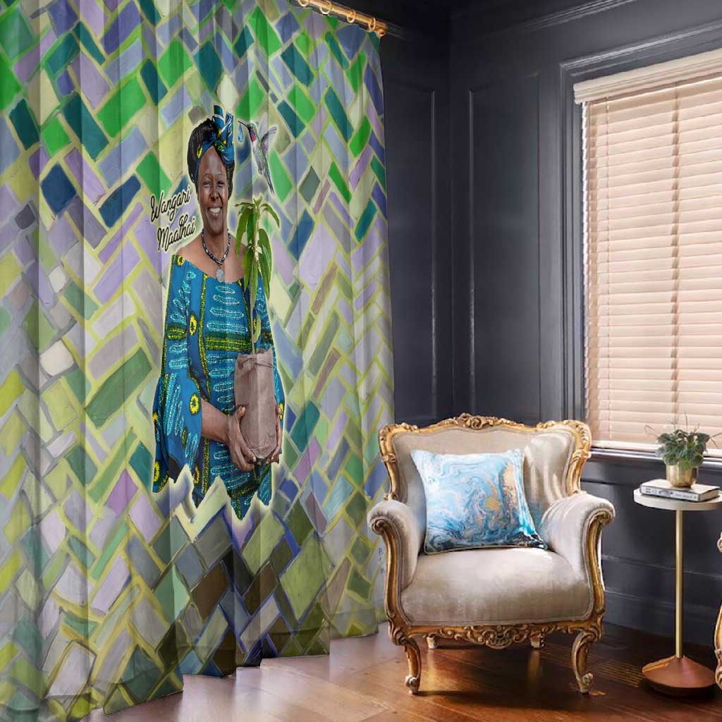 Wangari Maathai Window Curtain Hummingbird Quote Tree Planting Theme Environmental Justice Tribute - African Pride