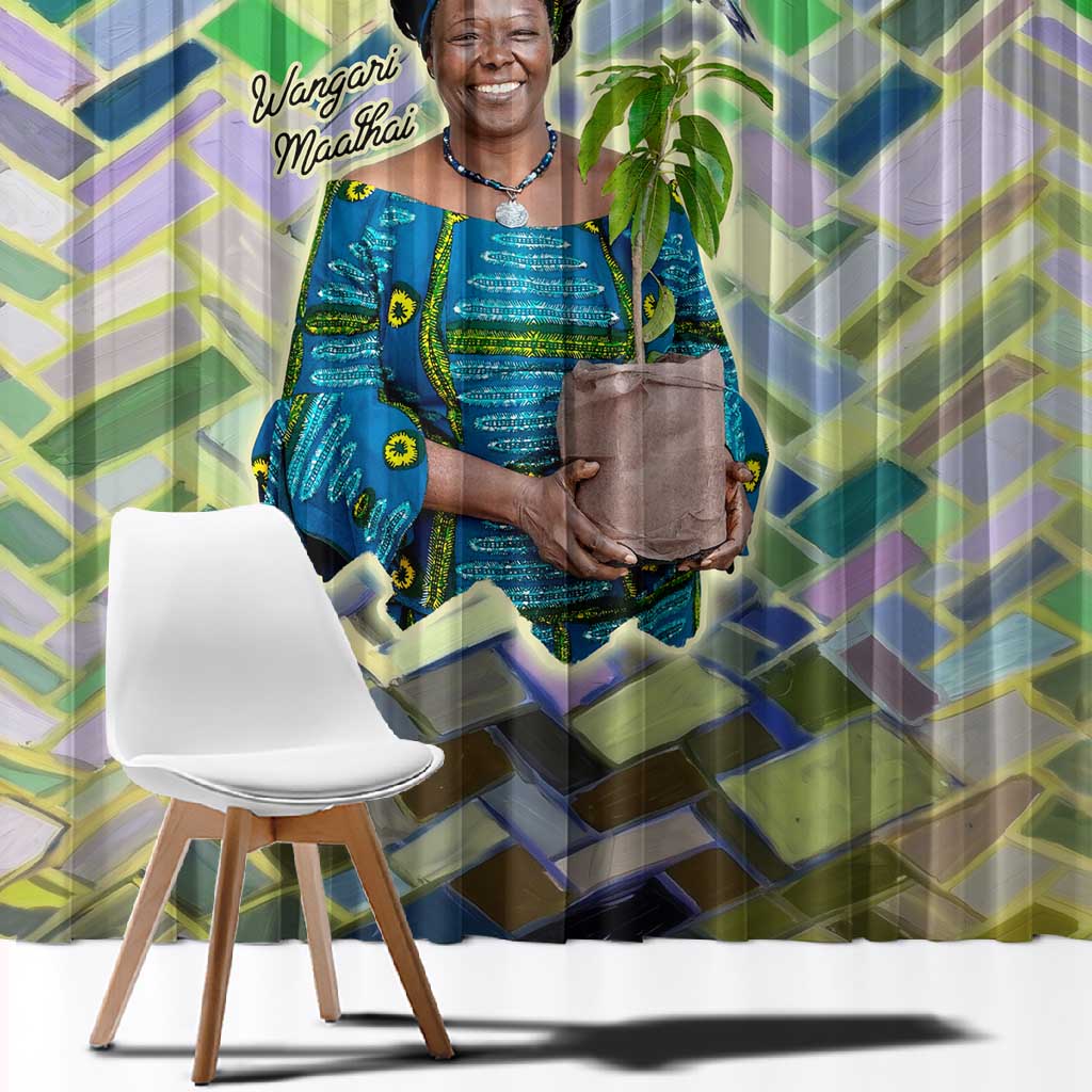 Wangari Maathai Window Curtain Hummingbird Quote Tree Planting Theme Environmental Justice Tribute - African Pride