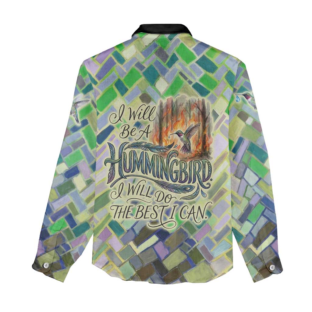 Wangari Maathai Women Casual Shirt Hummingbird Quote Tree Planting Theme Environmental Justice Tribute - African Pride