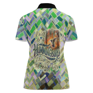 Wangari Maathai Women Polo Shirt Hummingbird Quote Tree Planting Theme Environmental Justice Tribute - African Pride