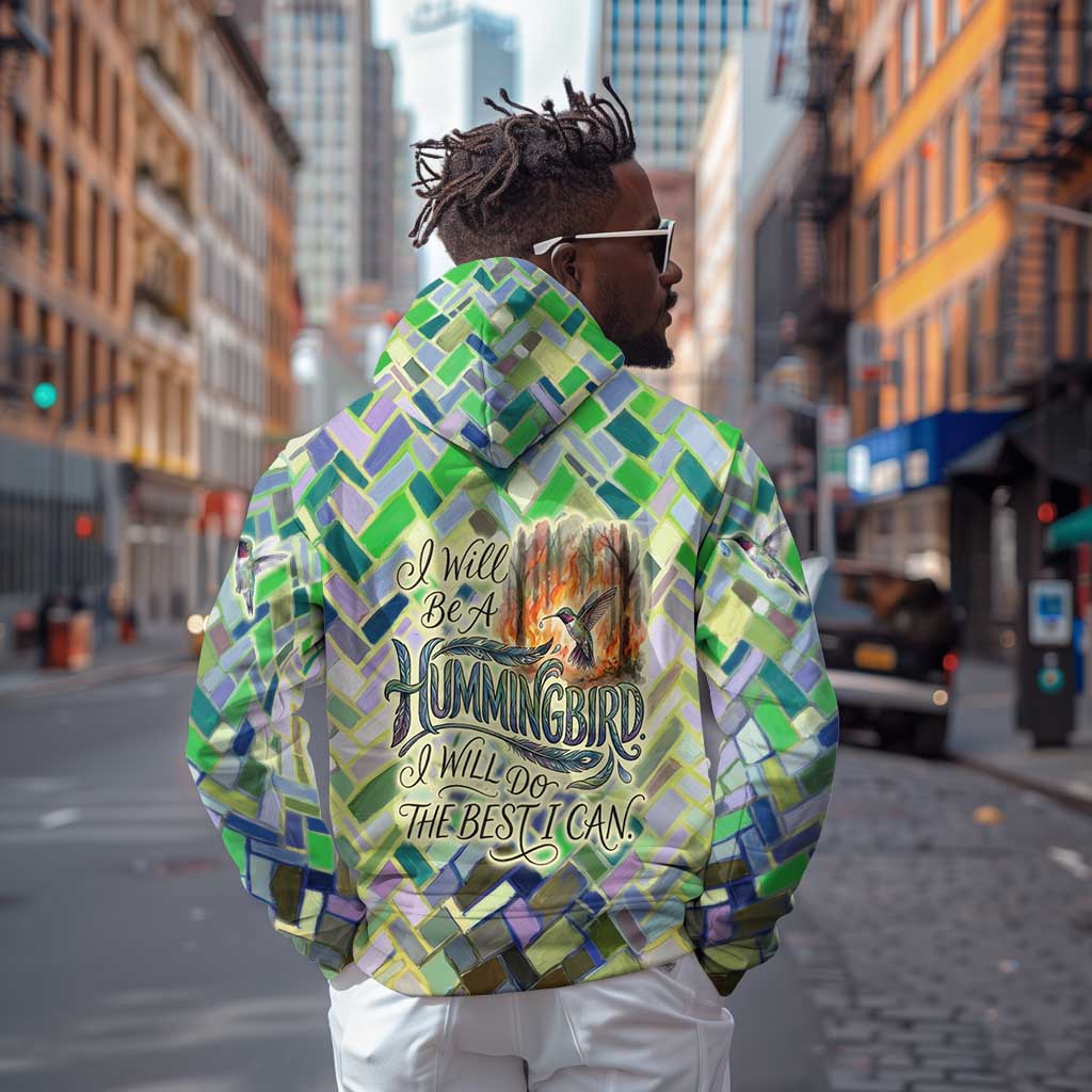 Wangari Maathai Zip Hoodie Hummingbird Quote Tree Planting Theme Environmental Justice Tribute - African Pride