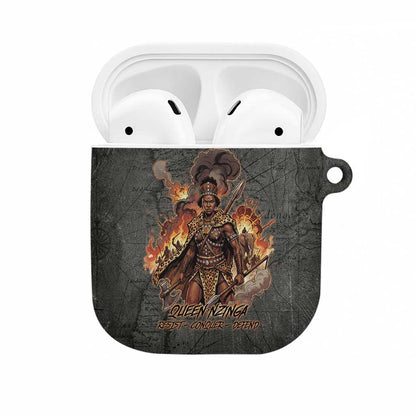 Queen Nzinga AirPods Case Fierce African Warrior Queen - Dark Tribal Fire Art - African Pride