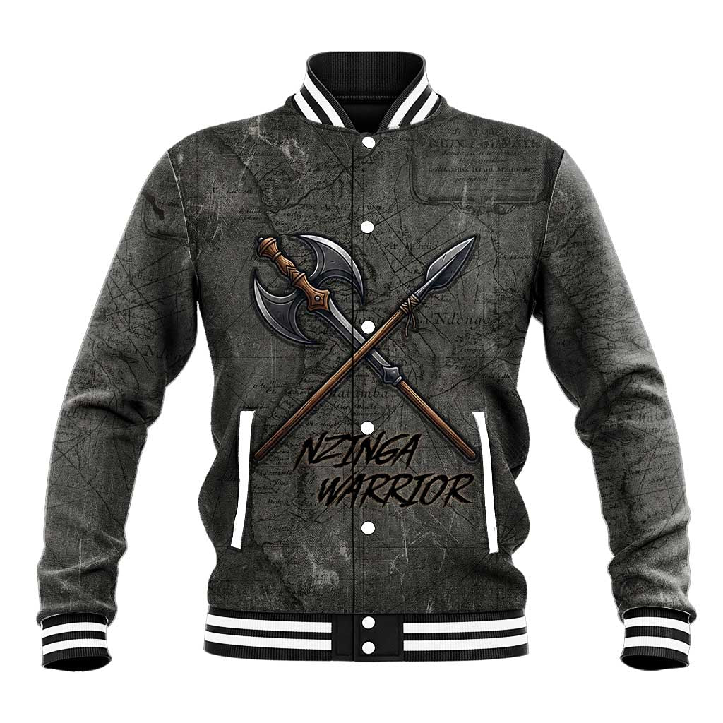 Queen Nzinga Baseball Jacket Fierce African Warrior Queen - Dark Tribal Fire Art - African Pride