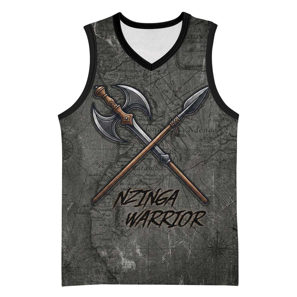 Queen Nzinga Basketball Jersey Fierce African Warrior Queen - Dark Tribal Fire Art - African Pride